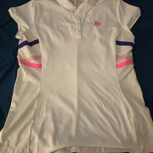 Disney Golf Nike White Top with Pink and Purple Accents